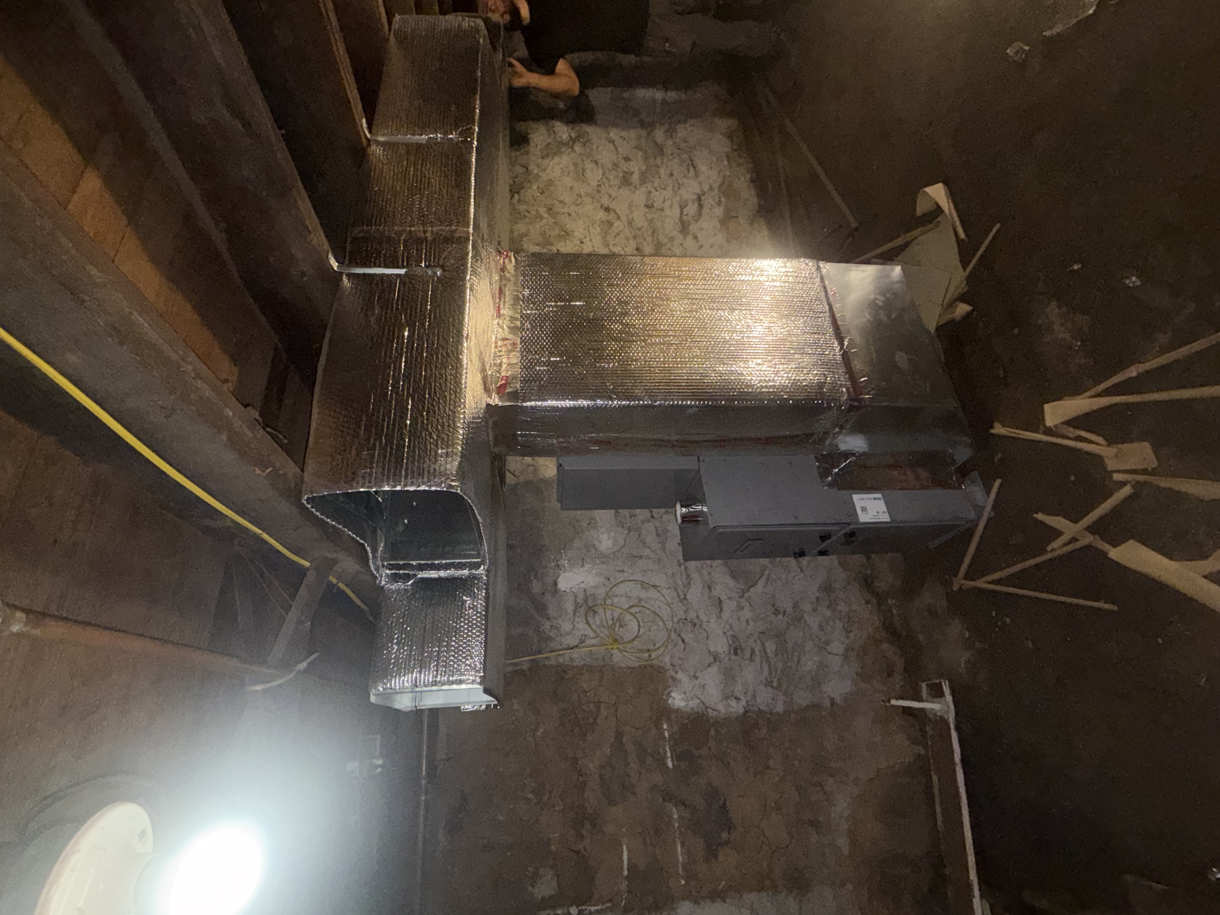 Indoor HVAC equipment and ductwork installation