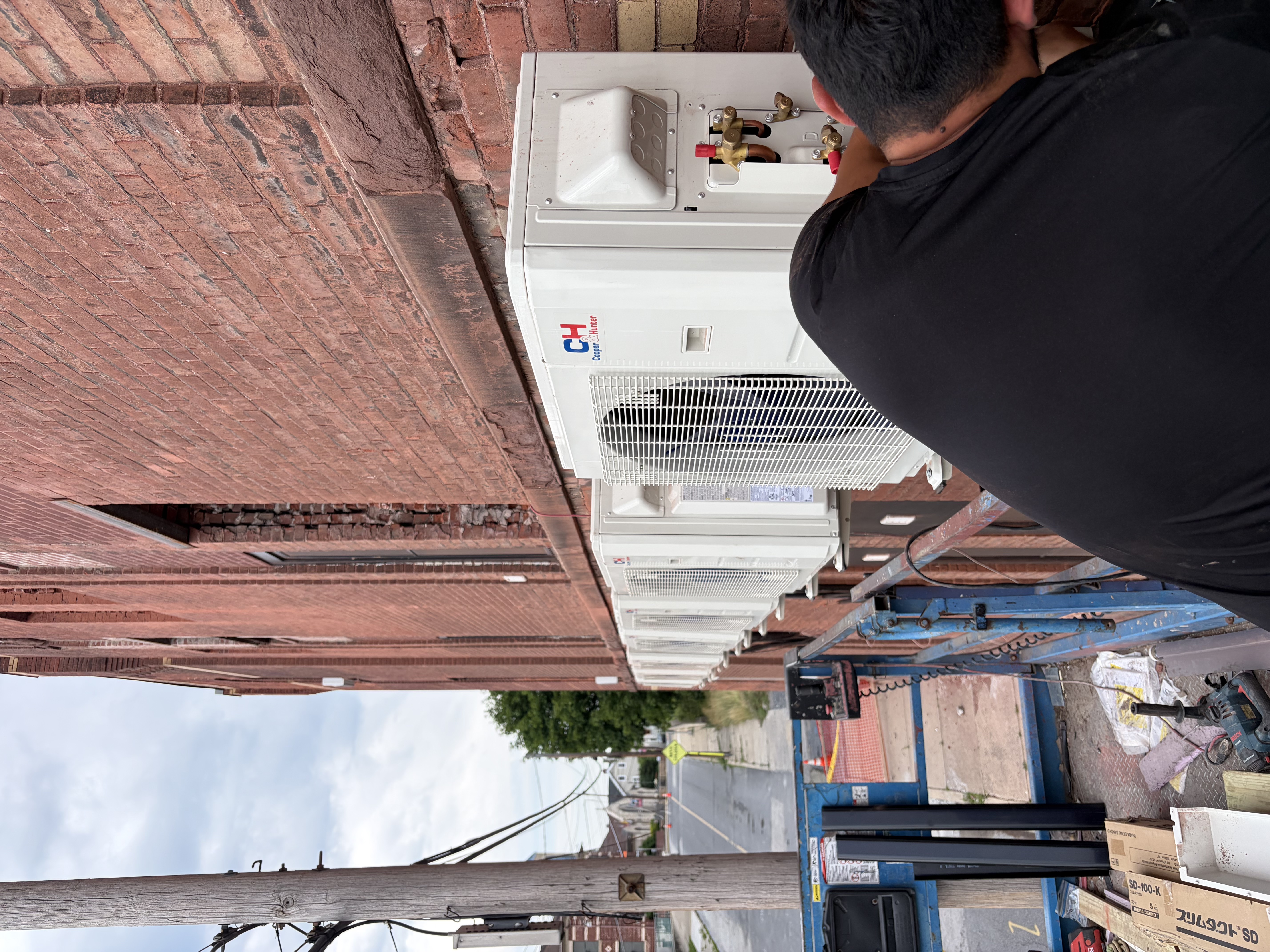 Exterior mini-split heat pump installation
